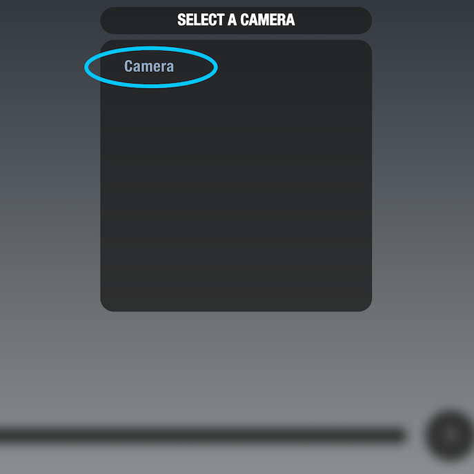 Camera selection list