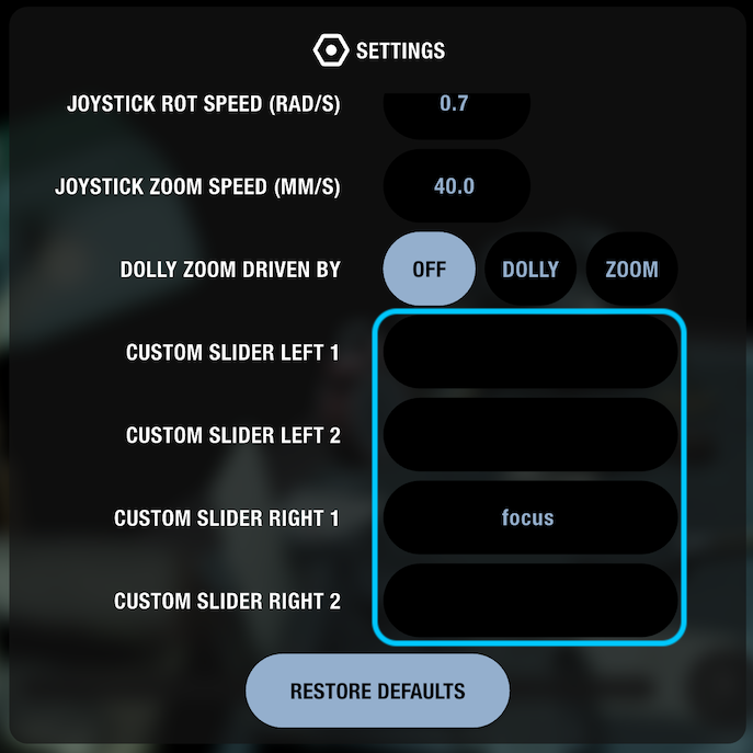 Custom slider config