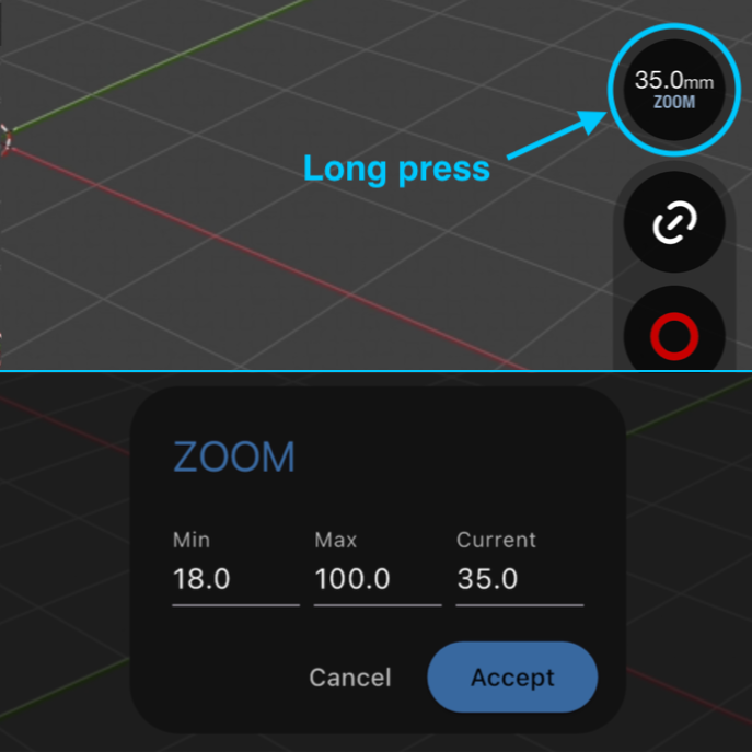 Zoom slider boundary settings